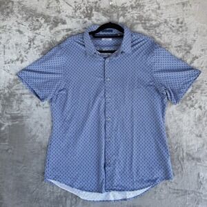 INFINITY MEN 'S LINEAR FLEX SHORT SLEEVE SHIRT, BLUE SIZE Lg